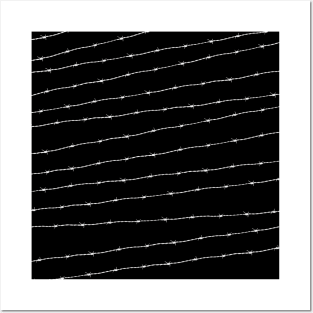 Cool black and white barbed wire pattern Posters and Art